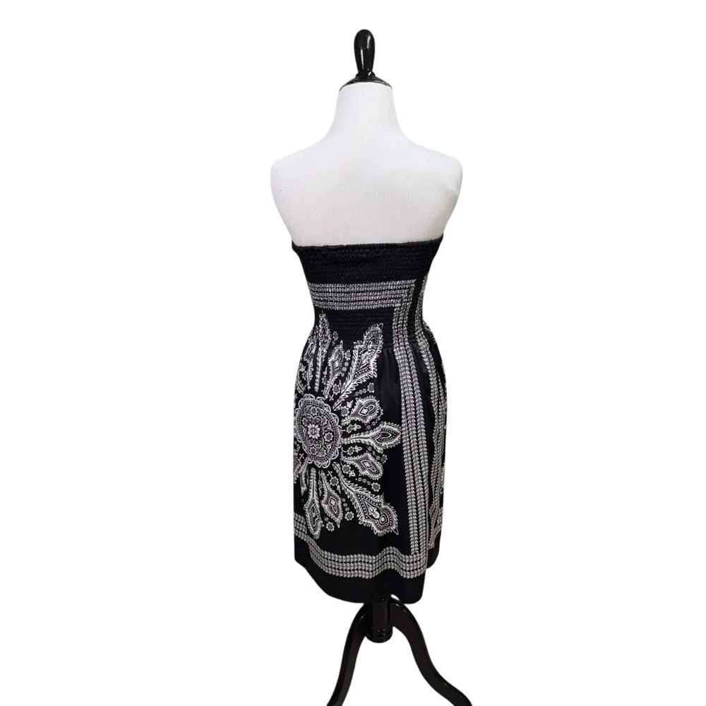 VENUS Women's Size XS Strapless Mini Dress Smocked Bust Batik Beach Vacation - Picture 5 of 6